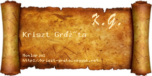 Kriszt Gréta névjegykártya